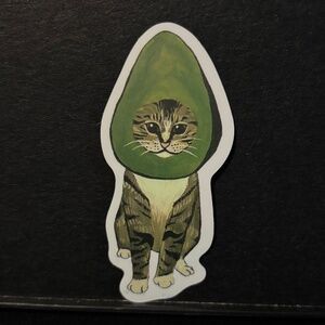 AVOCADO CAT HAT STICKER
